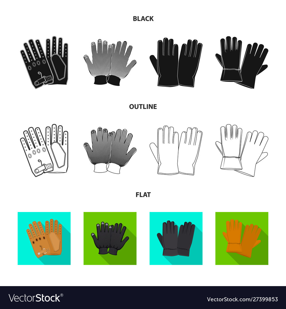 Glove and winter icon set