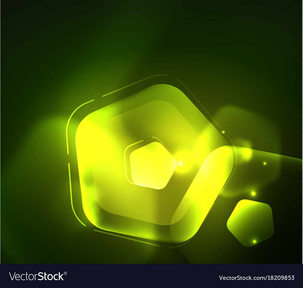 Glowing glass transparent pentagans geometric