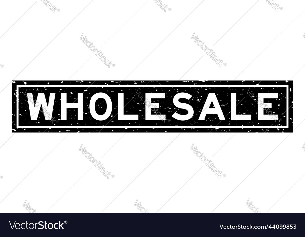 Grunge black wholesale word square rubber seal Vector Image