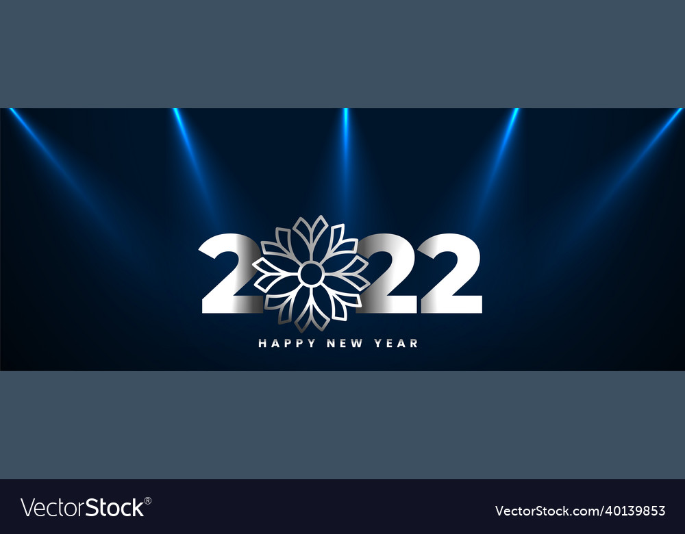 Happy new year 2022 with focus lights