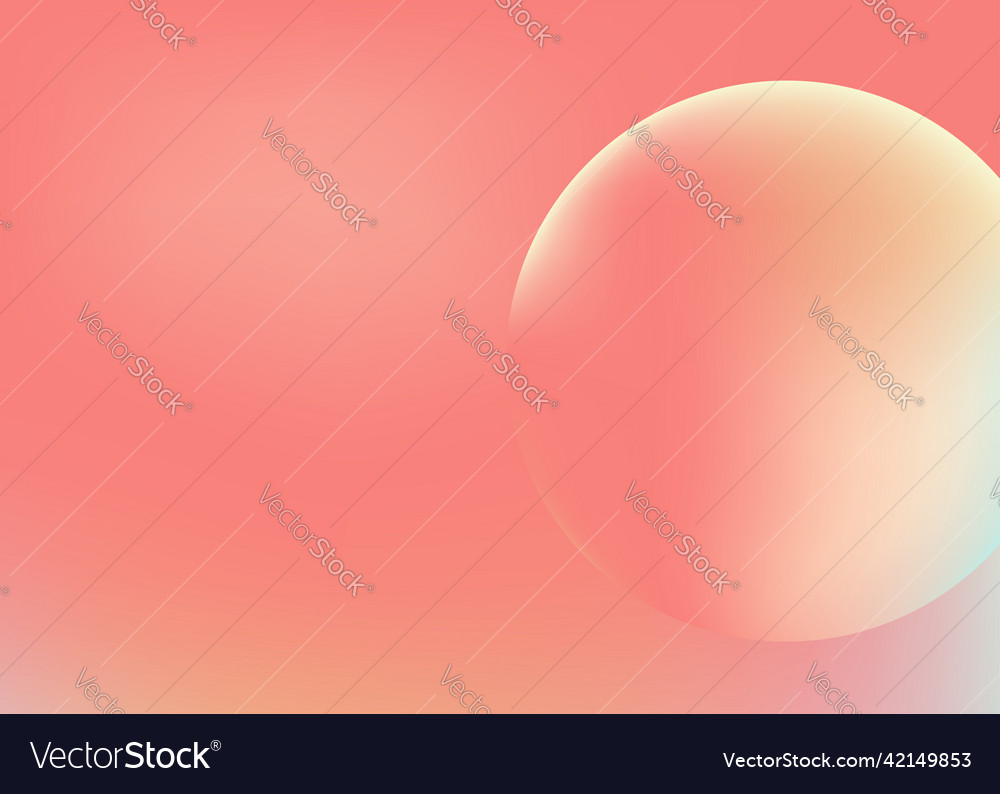 Holographic gradient sphere vibrant coral vector image Holographic gradient sphere vibrant coral