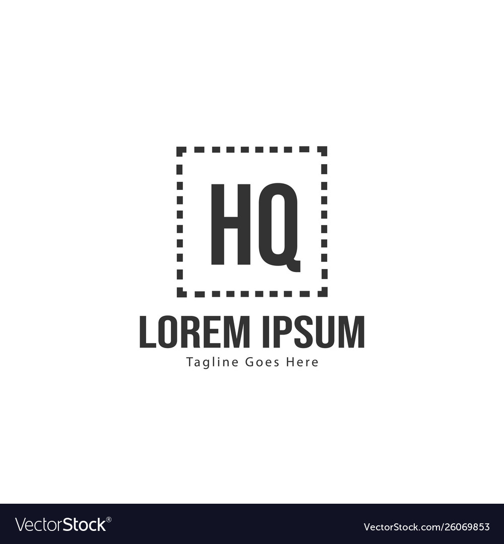Initial hq logo template with modern frame Vector Image Initial hq logo template with modern frame