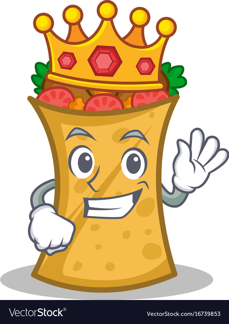 King kebab wrap character cartoon