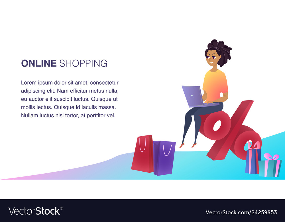 Online shopping website element template vector image Online shopping website element template