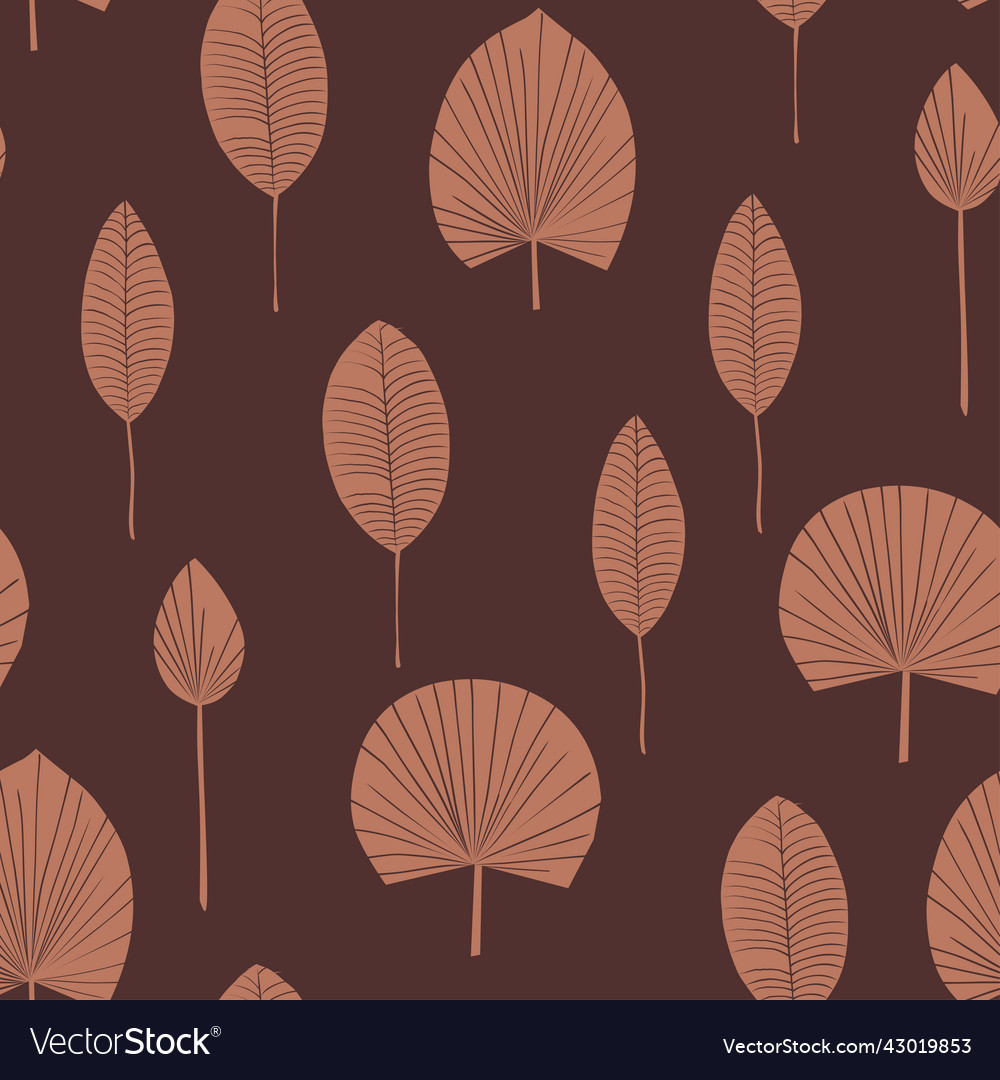 Retro sketch with boho pattern leaves vector image Retro sketch with boho pattern leaves