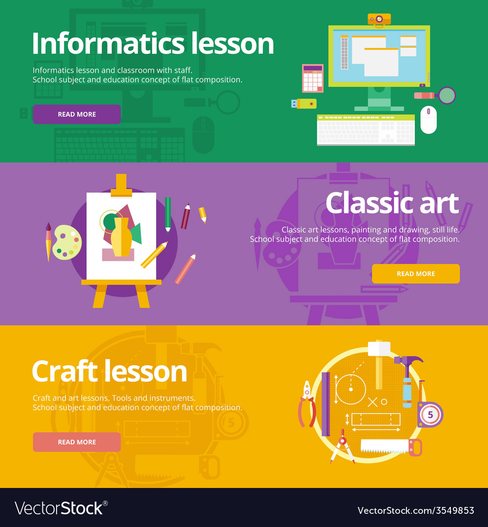 Set of flat design concepts for informatics Vector Image