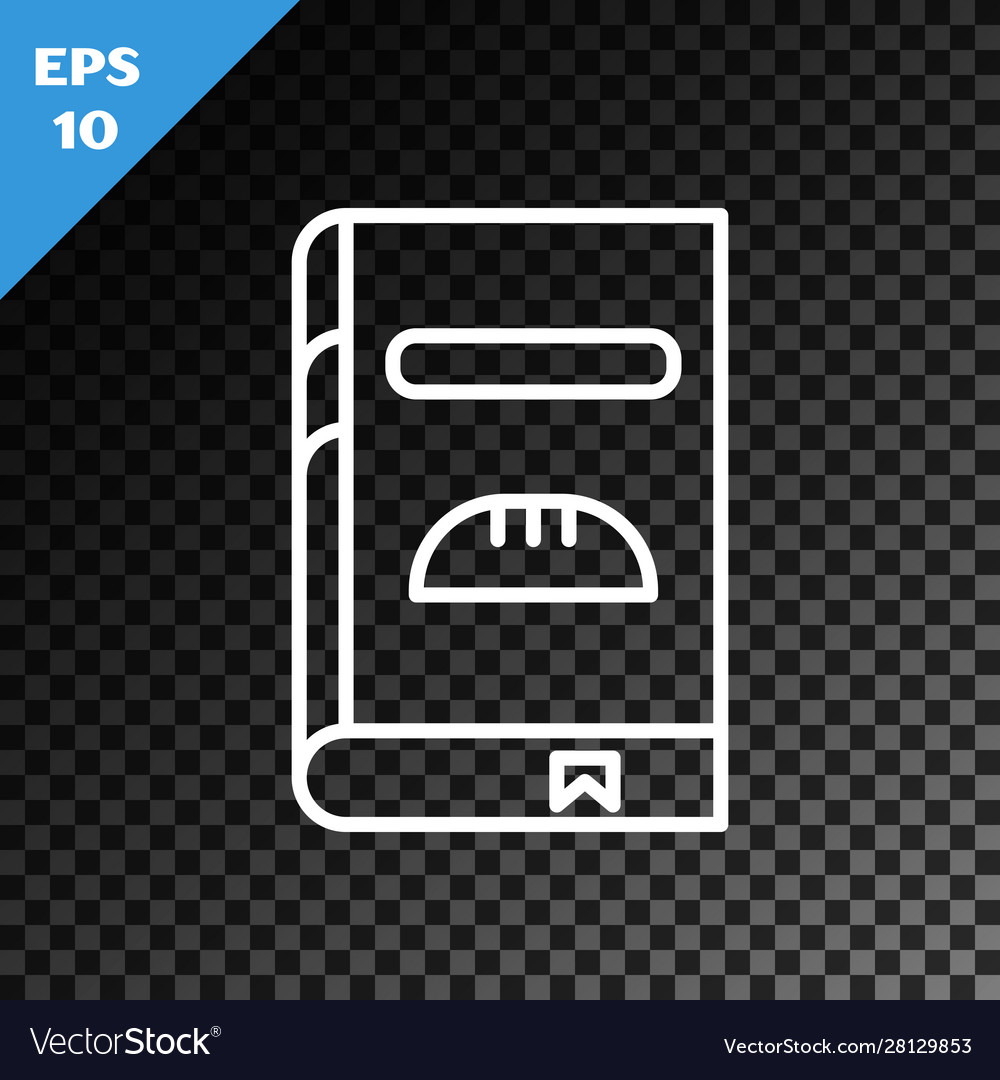 White line cookbook icon isolated on transparent Vector Image White line cookbook icon isolated on transparent
