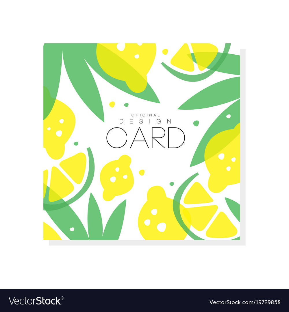 Abstract fruit card with juicy lemons limes