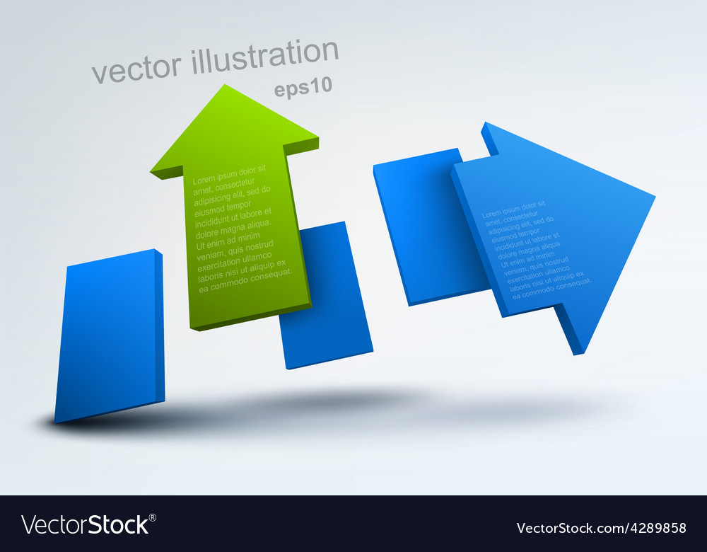 Abstract with 3d arrow