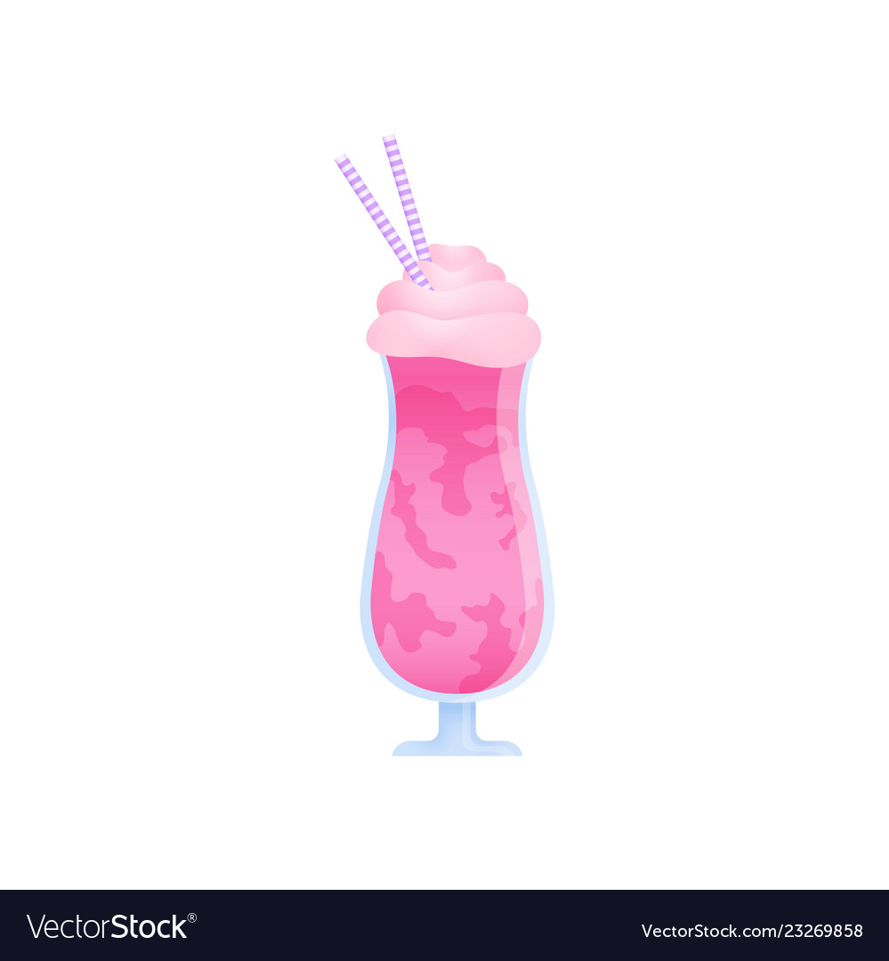 Beautiful milkshake in transparent glasses made