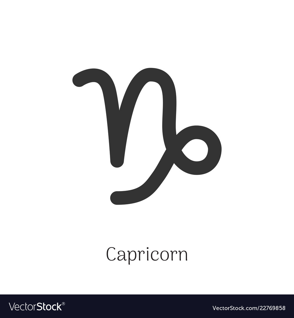 Capricorn zodiac sign isolated on white background