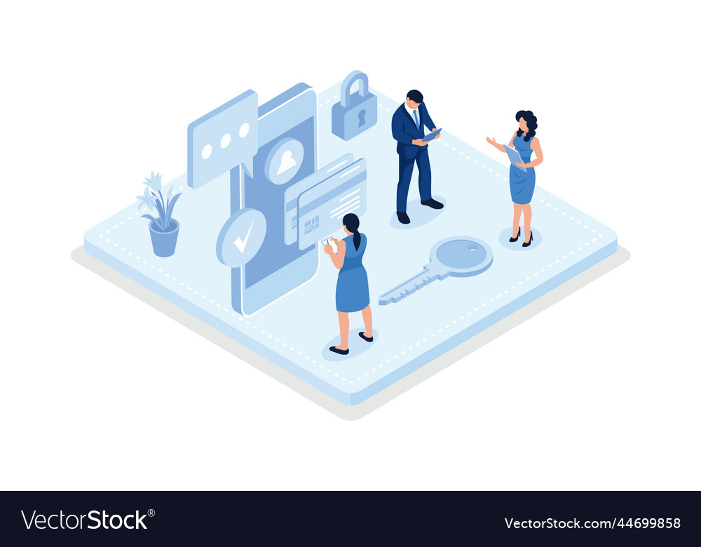 Characters using cyber security services