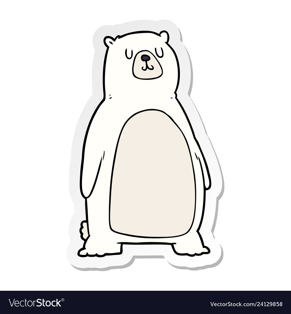 Distressed sticker of a cartoon polar bear