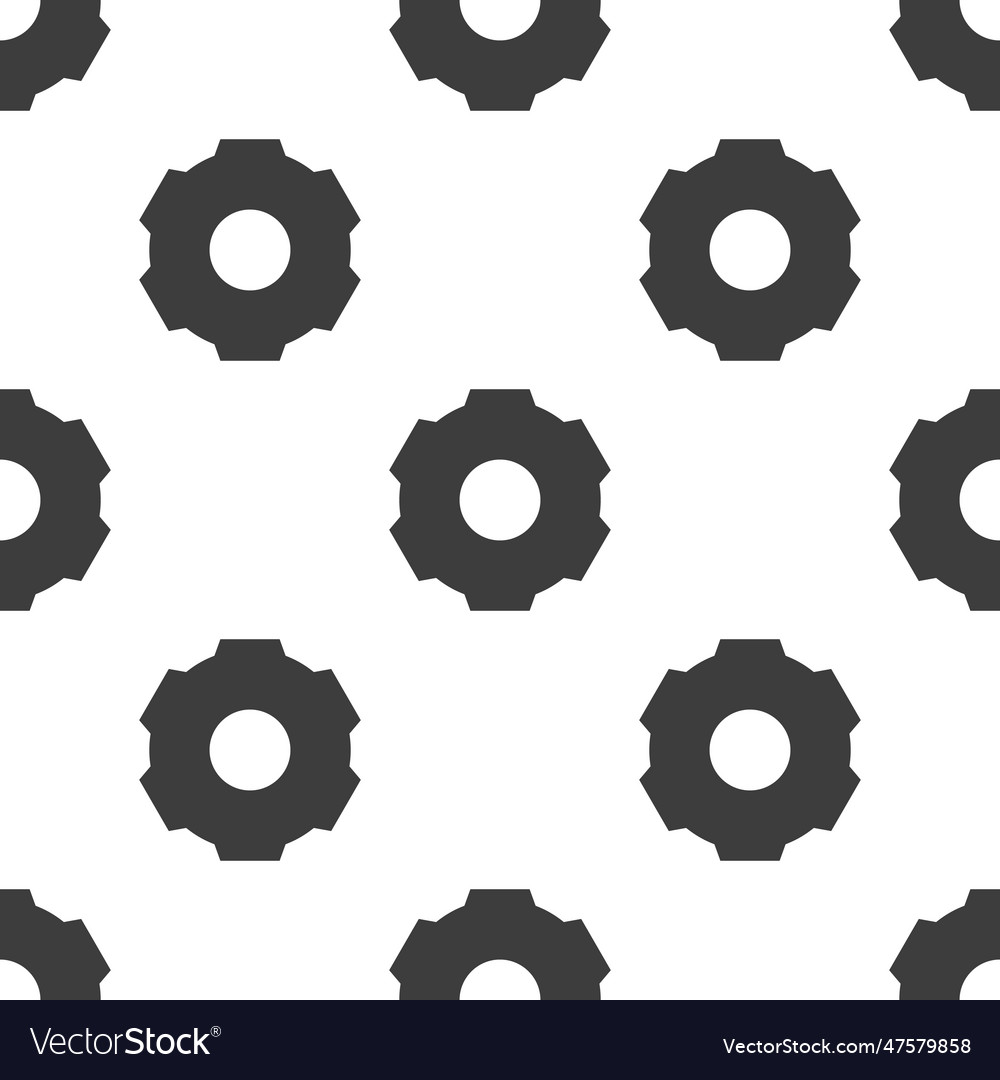 Flat simple gears setting tools icon seamless vector image Flat simple gears setting tools icon seamless