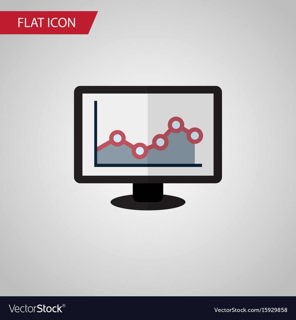 Isolated graph flat icon chart element can