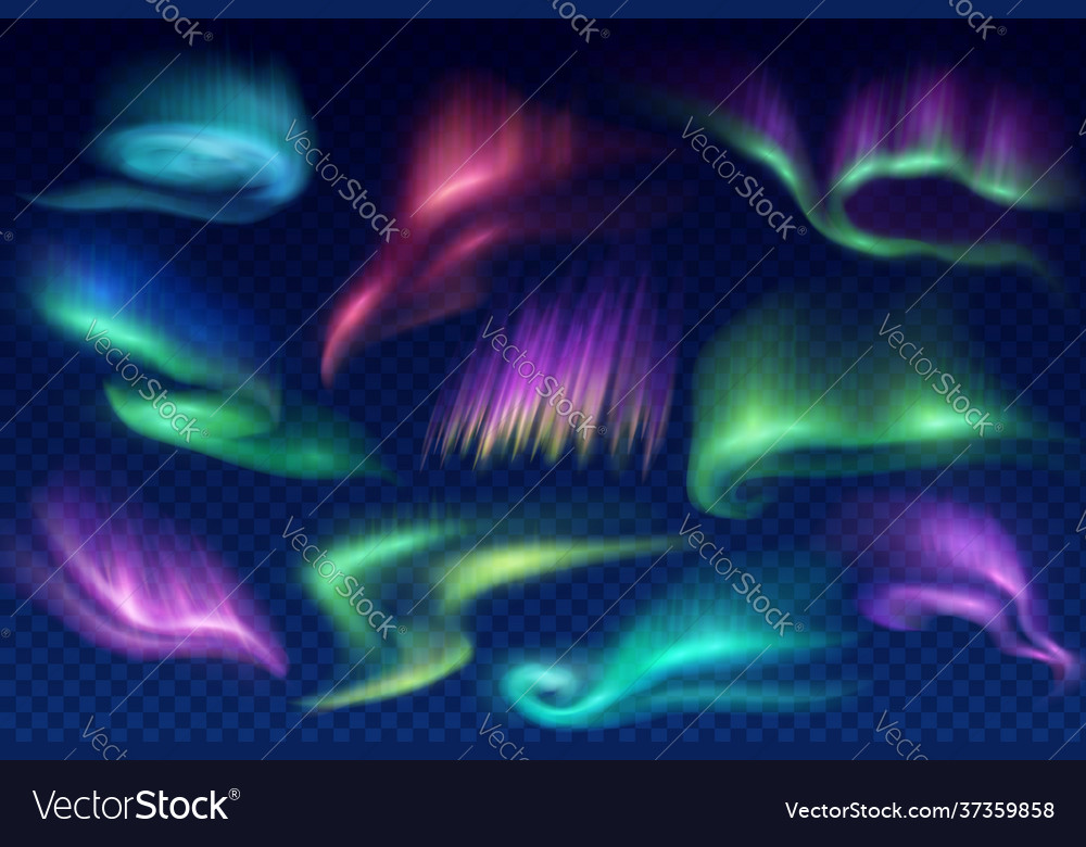 Northern lights aurora borealis in polar night sky vector image Northern lights aurora borealis in polar night sky