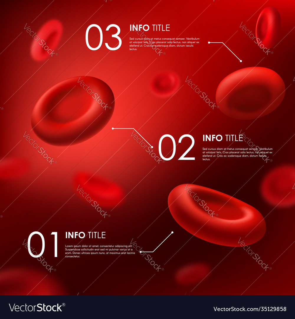 Red Blood Cells Infographics 3d Hemoglobin Vector Image