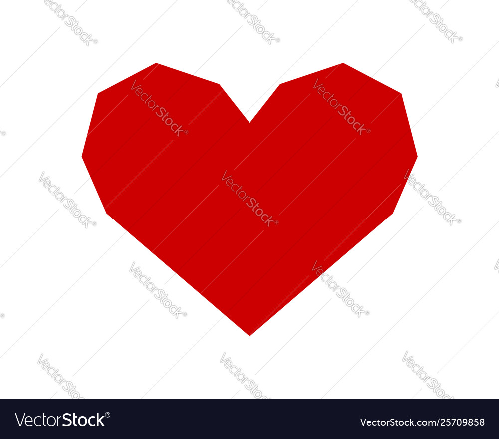 Rote Form Liebe Herz Ikone isoliert auf weiß vector image Rote Form Liebe Herz Ikone isoliert auf weiß