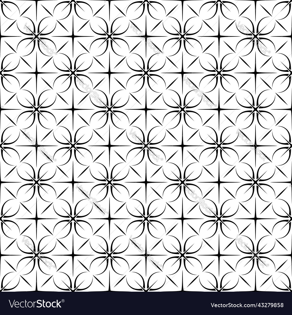 Seamless pattern with flowers and curve