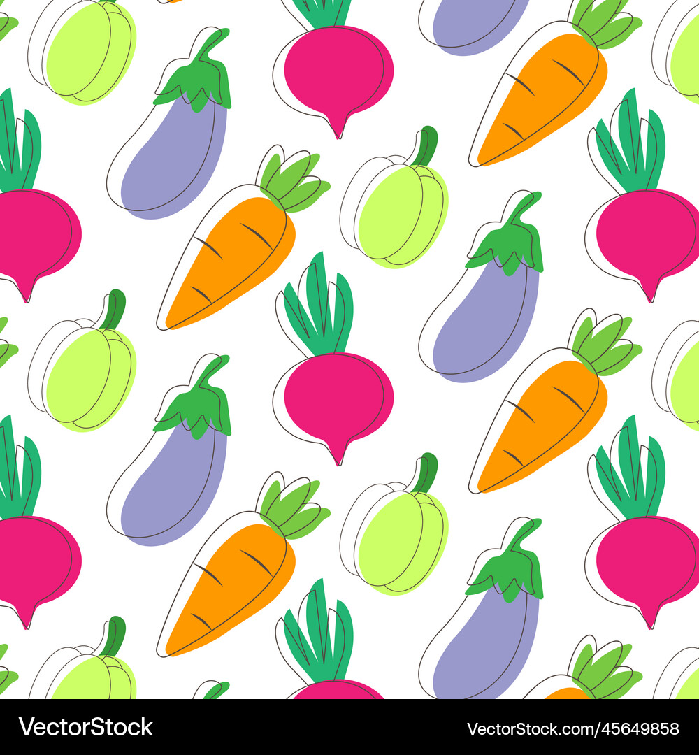 Seamless pattern with vegetable icons Royalty Free Vector