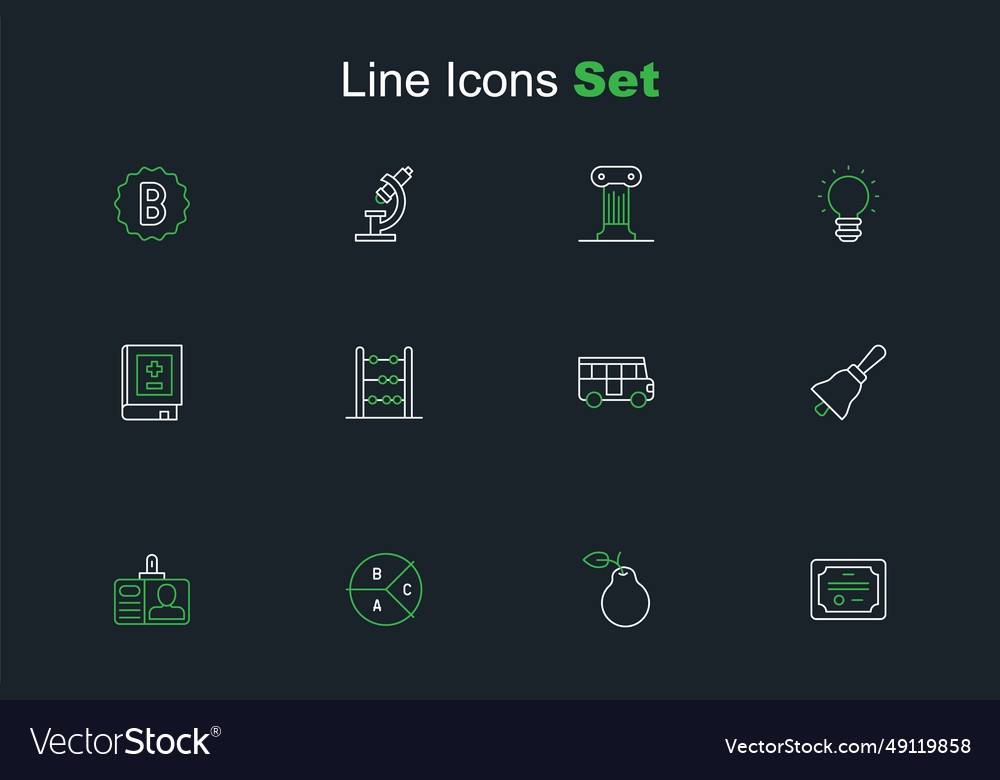 Set line certificate template pear pie chart