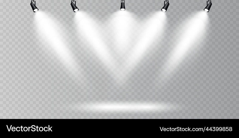 Set of spotlights various forms light Royalty Free Vector
