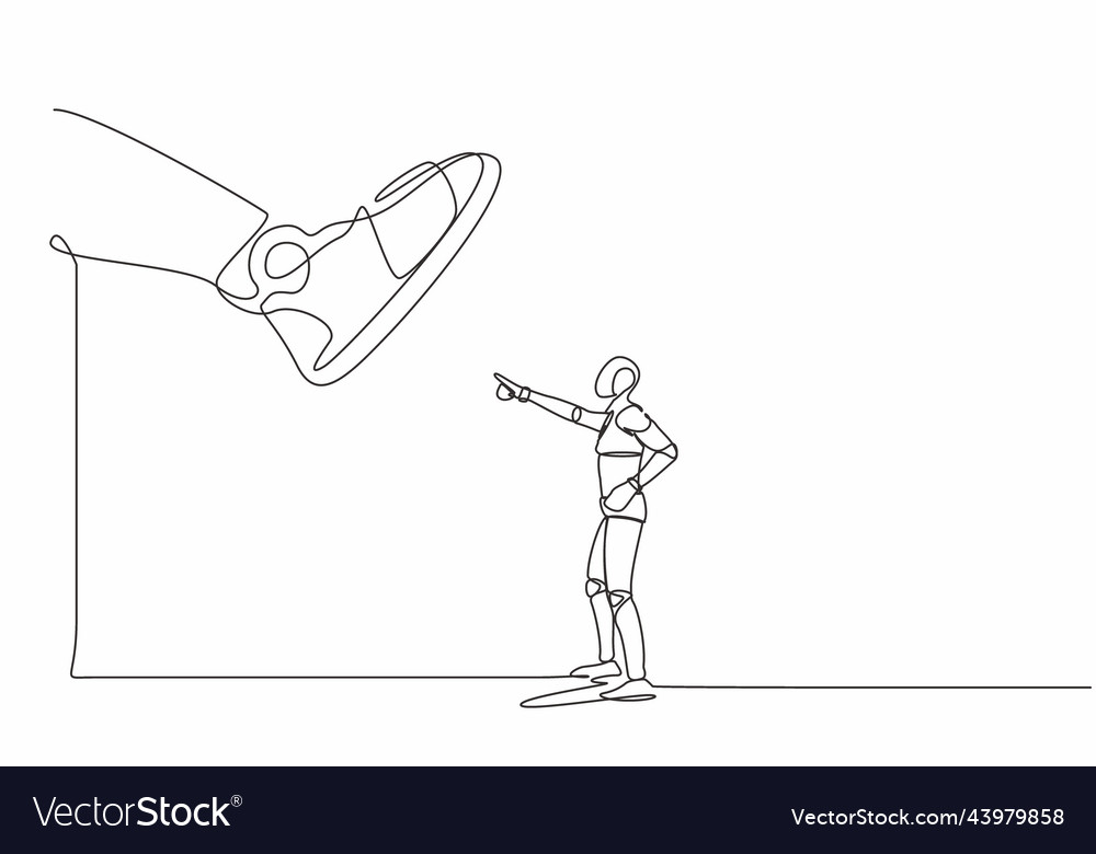 Single continuous line drawing robot facing