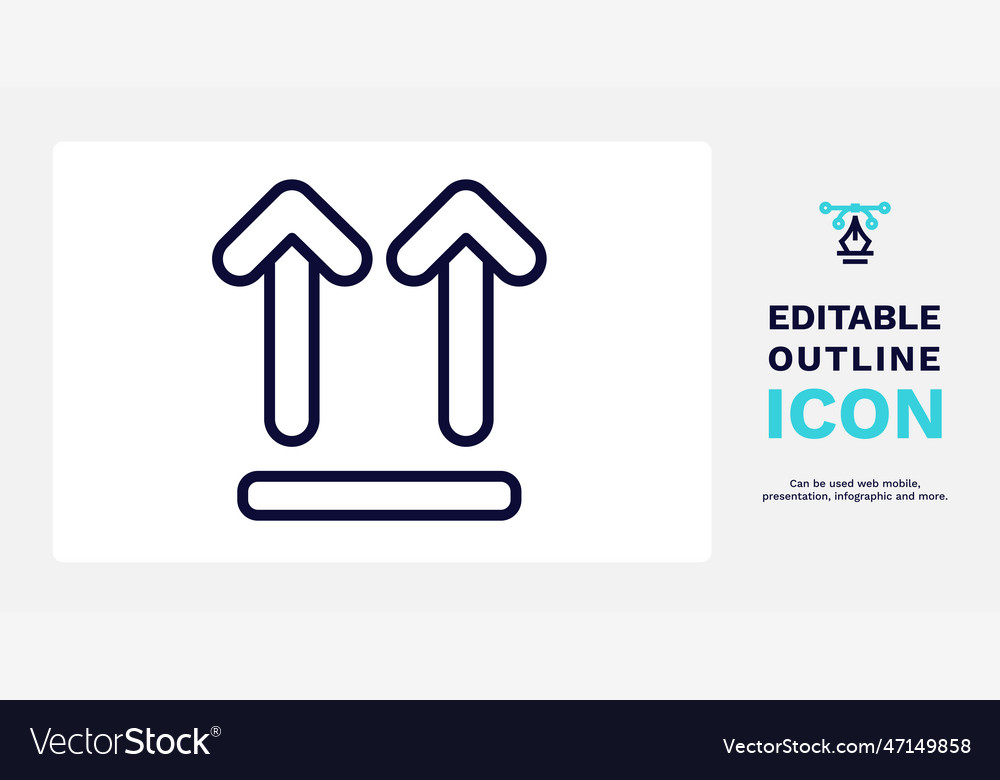 Up side icon thin line from user vector image Up side icon thin line from user