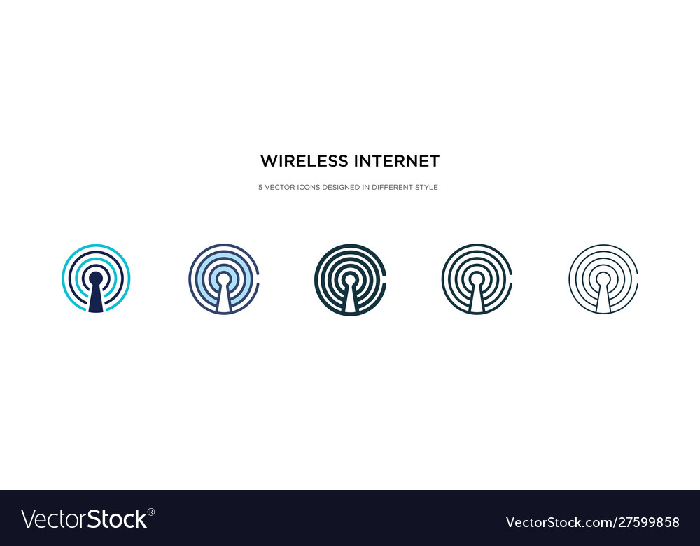 Wireless internet icon in different style two