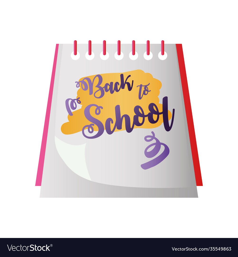 Back to school handwritten text in notepad