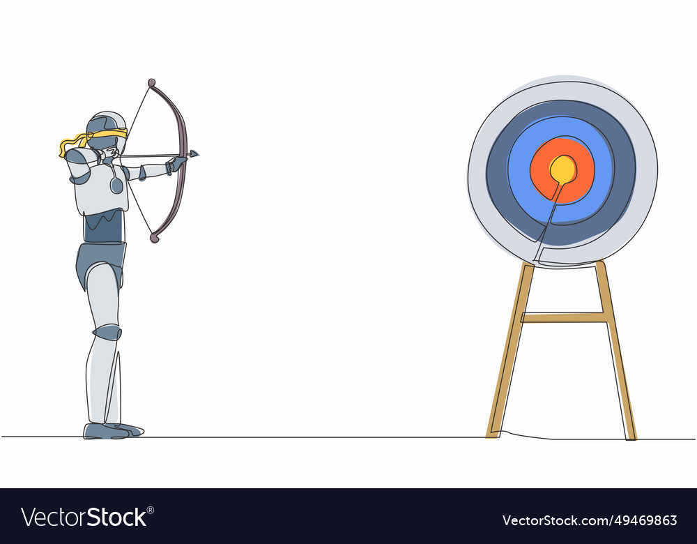 Continuous one line drawing blindfold robot Vector Image Continuous one line drawing blindfold robot