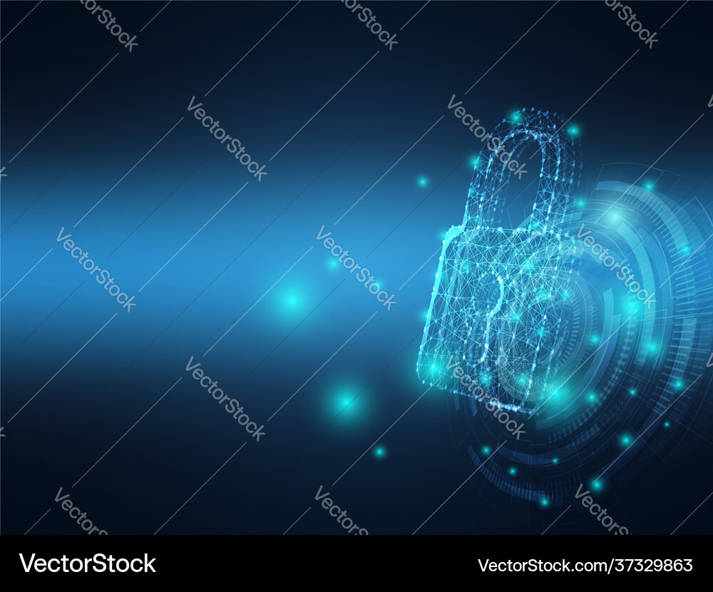 Cyber security network technology key lock Vector Image