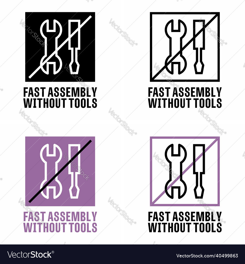 Fast assembly without tools information sign
