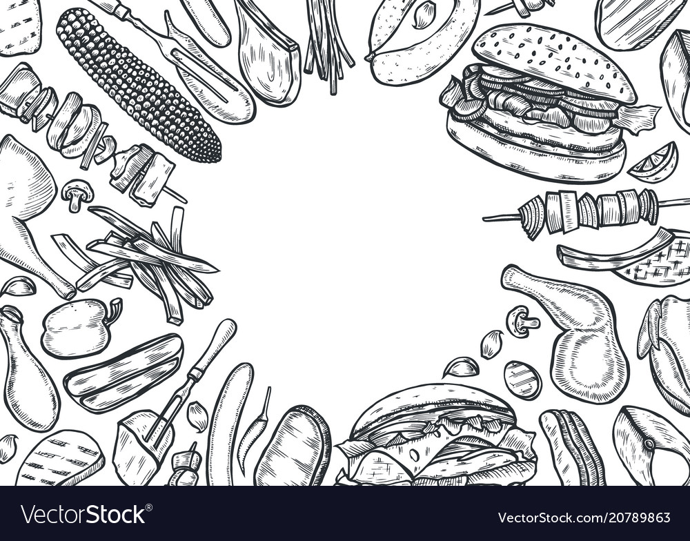 Grill menu design template Vector Image Grill menu design template