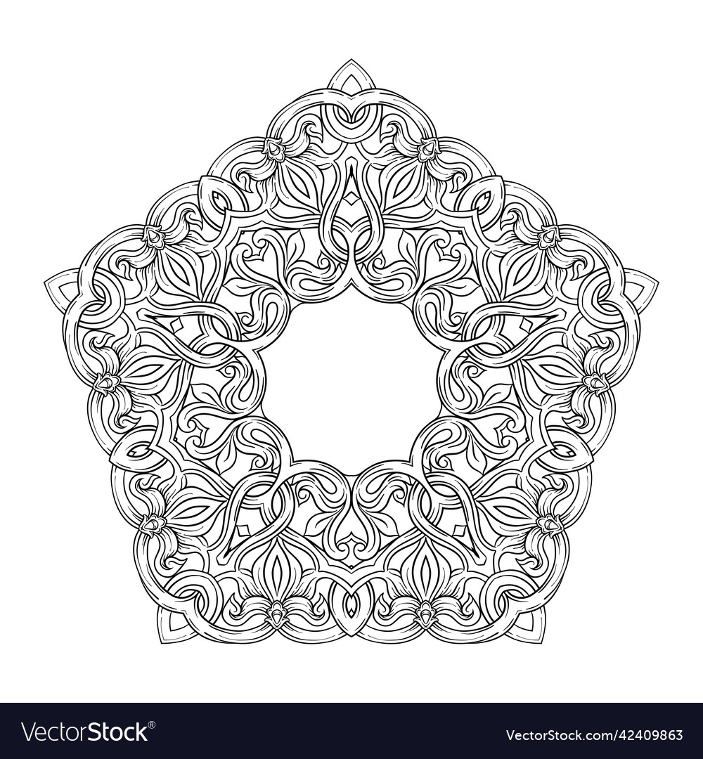 Interlacing circular abstract ornament