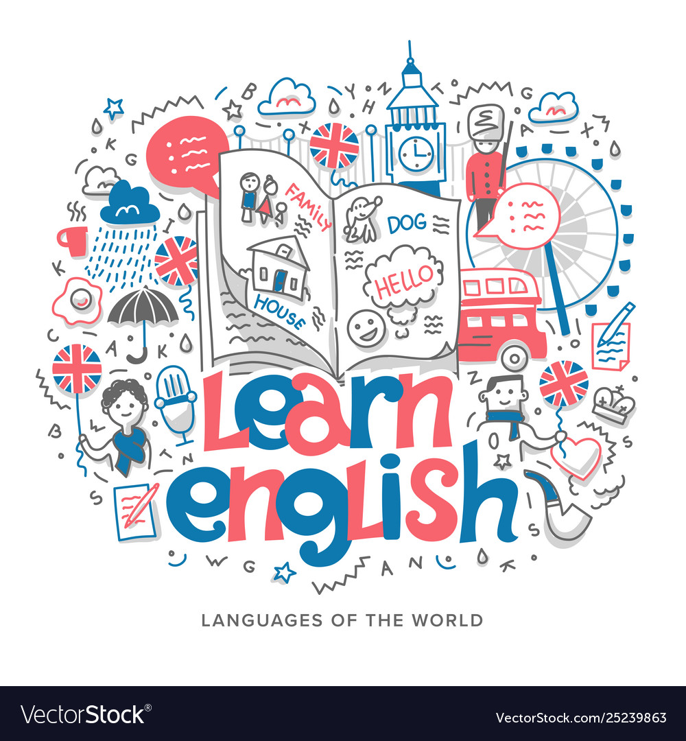 Download Learn english concept Royalty Free Vector Image