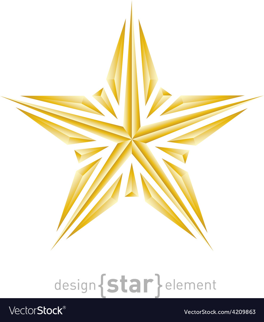 Luxury broken golden star on white background