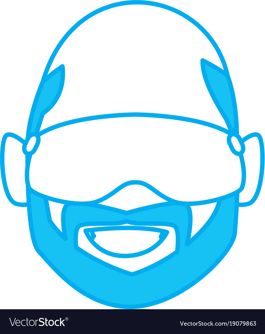 Man with winter googles face