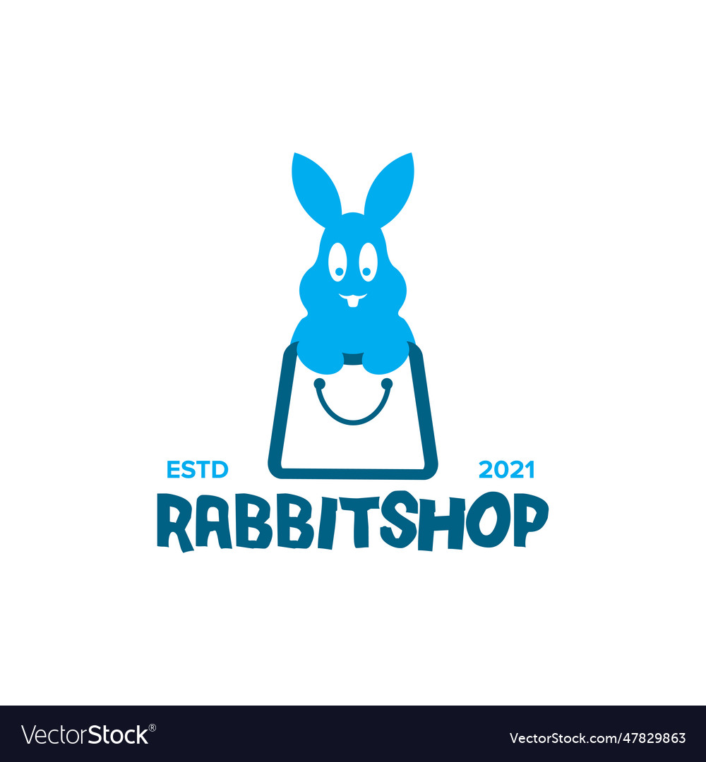 Rabbit animal pet store logo design