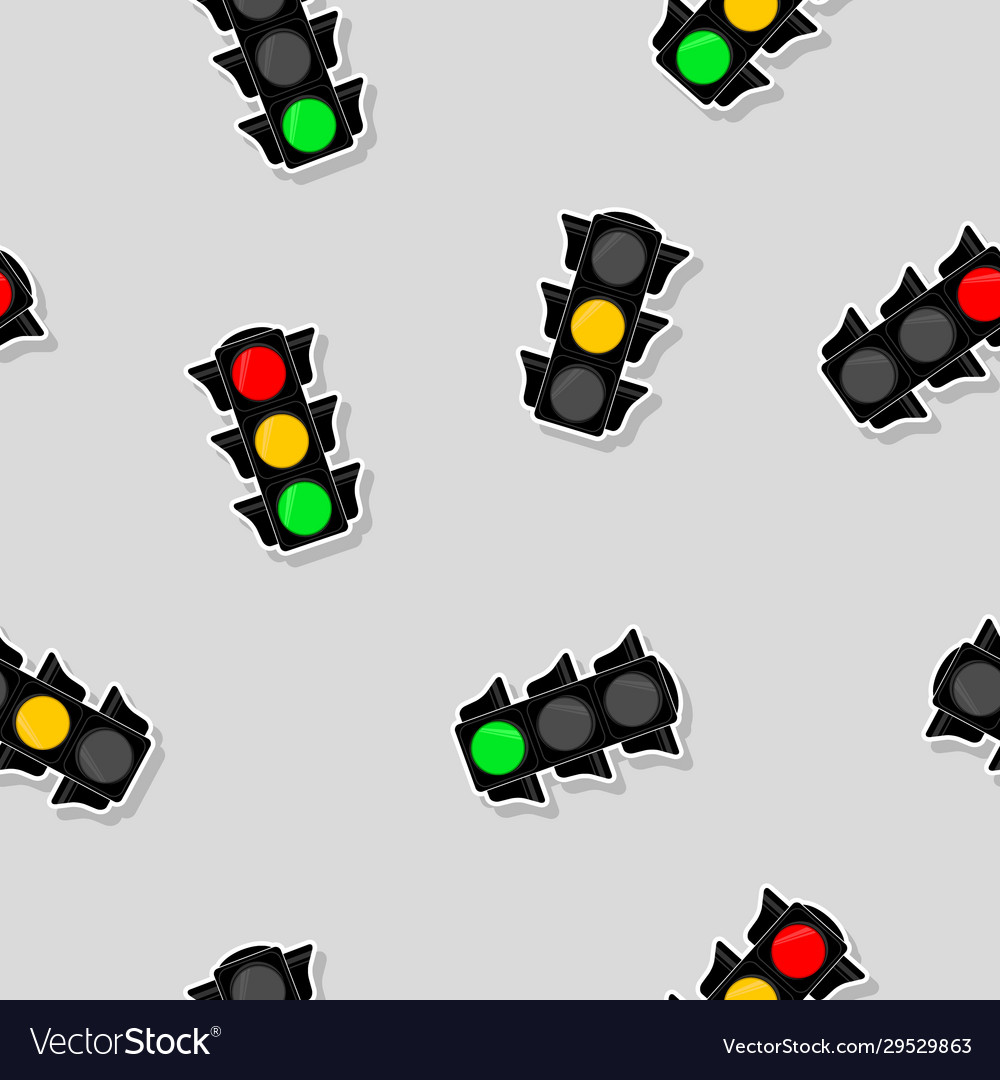 Seamless pattern with traffic semaphore