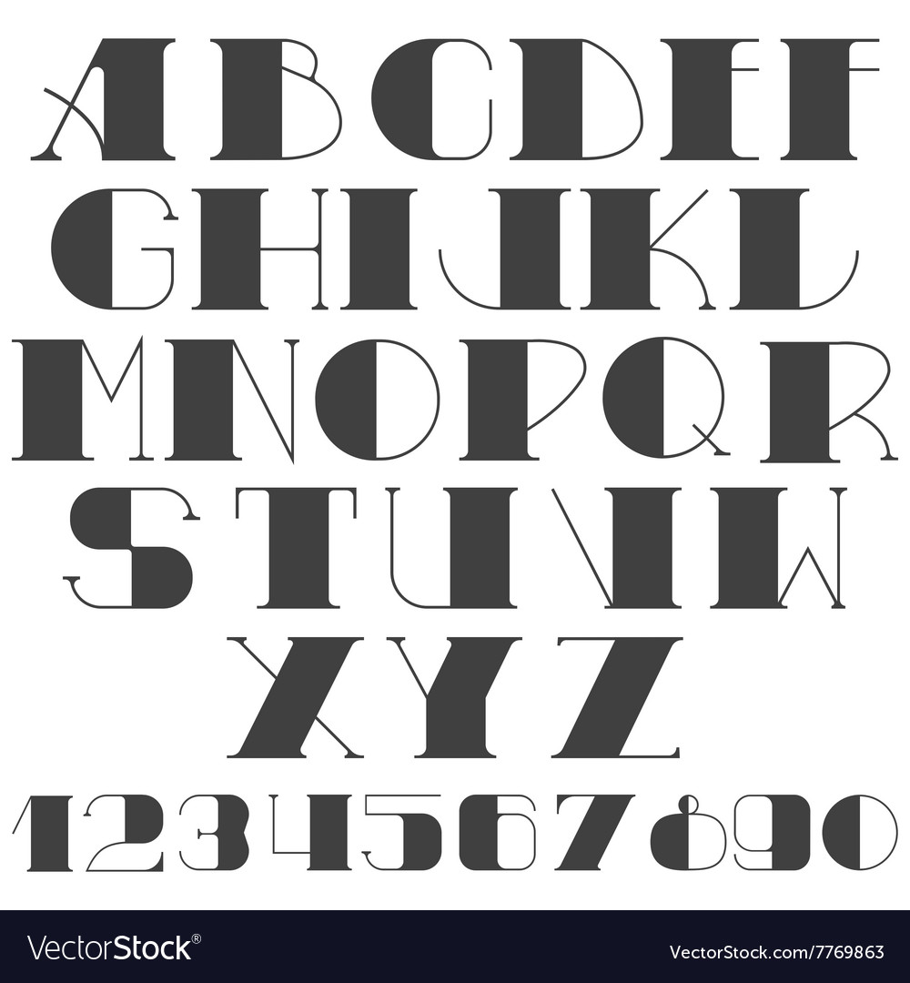 Set of letters and numbers