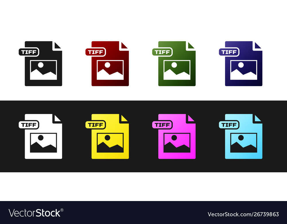 Set tiff file document download tiff button icon Vector Image