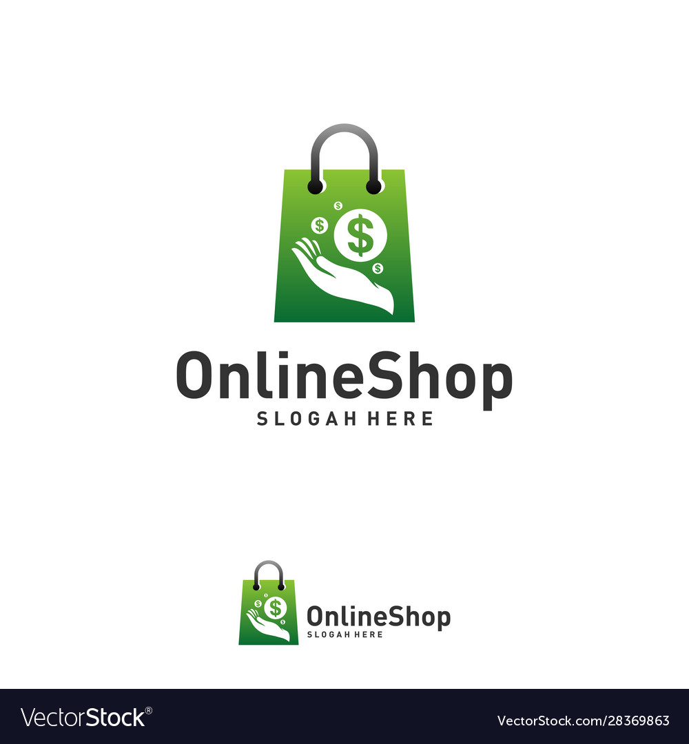 Shop icon with money logo design concept simple