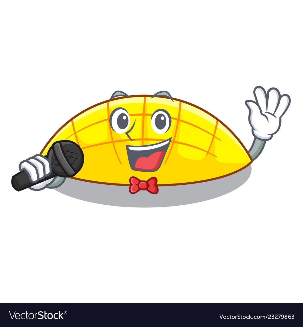Singing slice mang on the character shape Vector Image Singing slice mang on the character shape