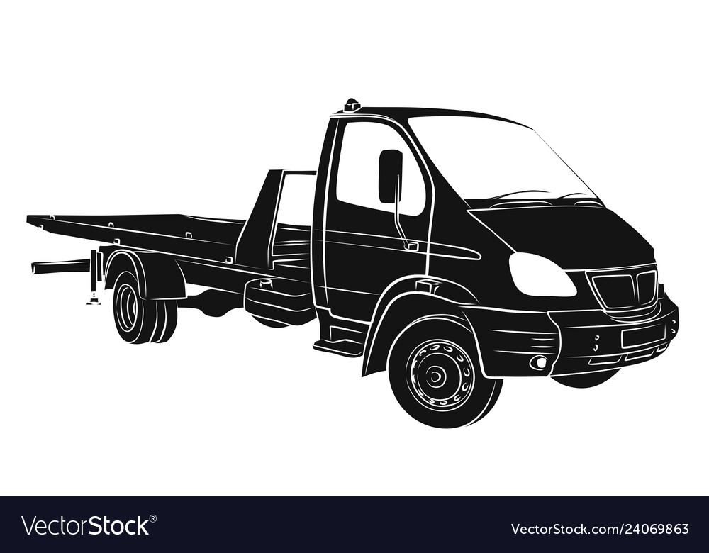 Sketch tow truck Royalty Free Vector Image - VectorStock