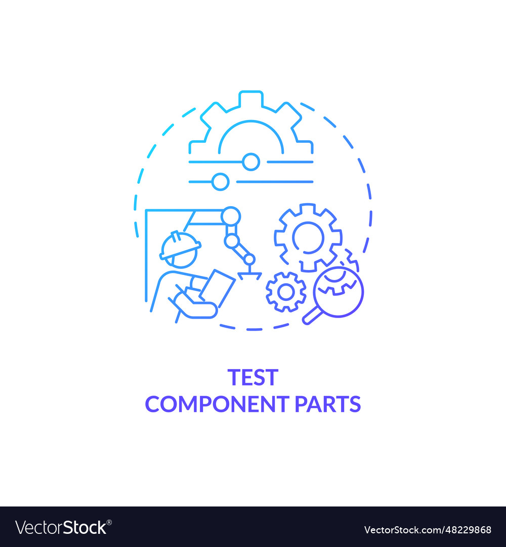 2d test component parts gradient icon concept vector image 2d test component parts gradient icon concept