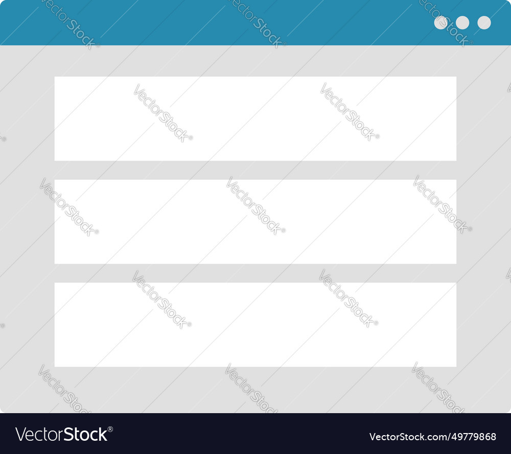 3 rows flat website prototype icon pictogram