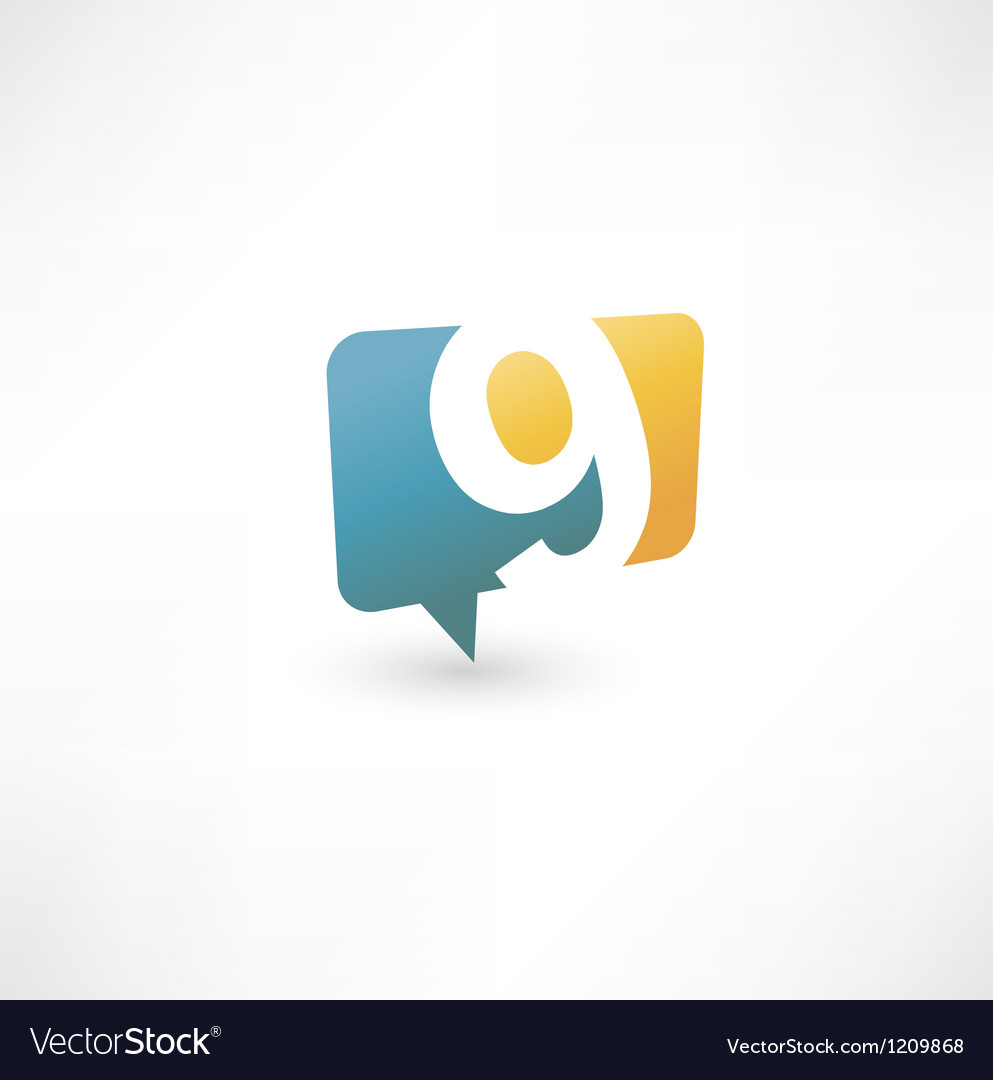 Abstract icon bubble based on the number 9