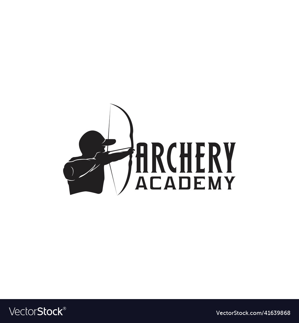 Archery logo design silhouette man