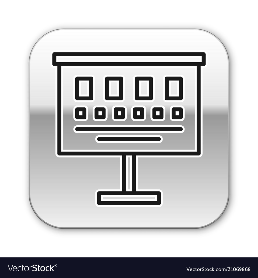 Black line eye test chart icon isolated on white Vector Image